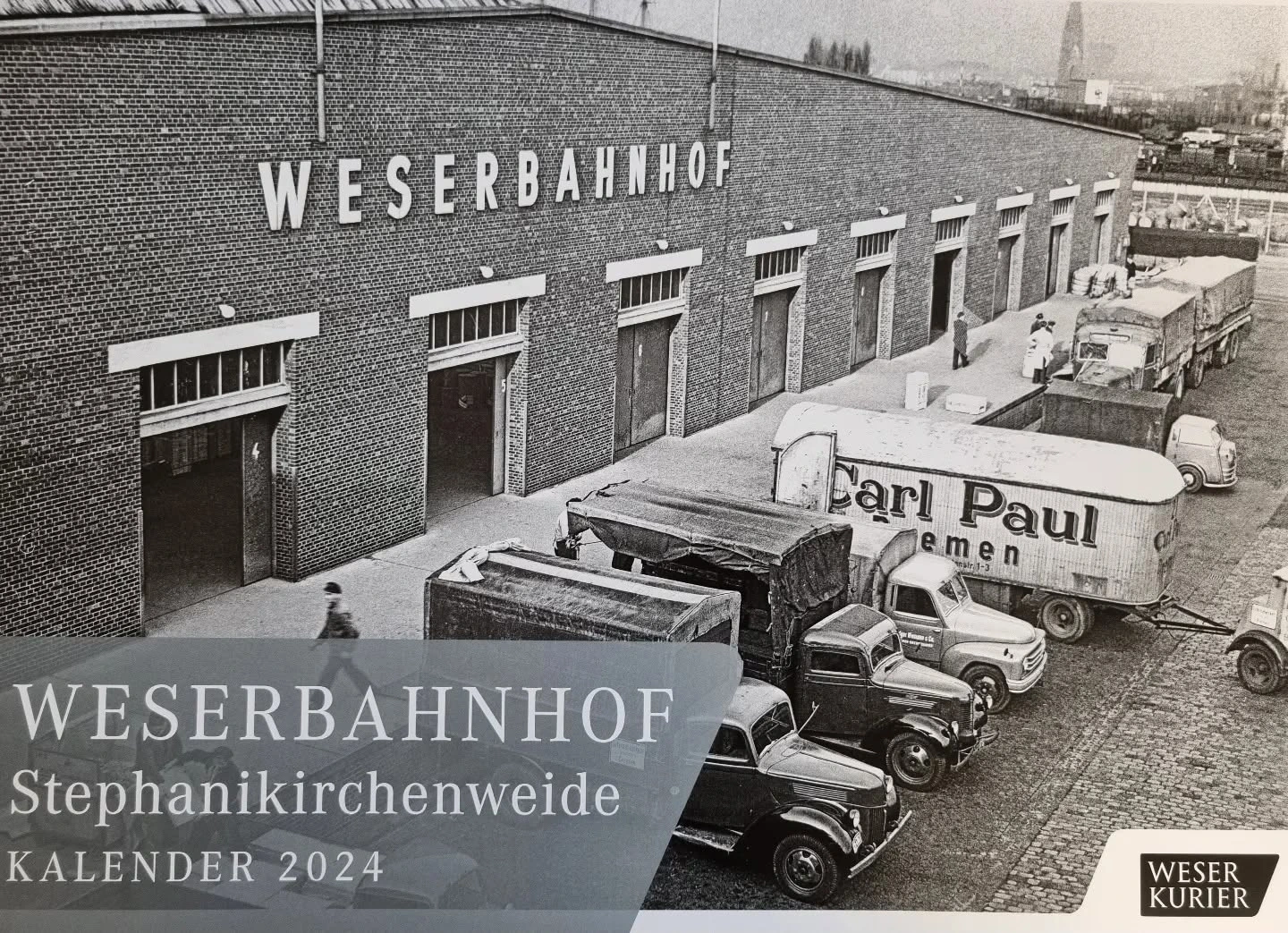 Historische Aufnahme von Carl Paul vor dem Weserbahnhof